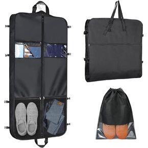 حقيبة ملابس شديدة التحمل مقاس 50 بوصة للبدلة مع 4 جيوب وحقيبة أحذية واحدة، حقائب ملابس أكسفورد متينة لتعليق الملابس للسفر والتخزين، حقيبة سفر مضادة للماء مع أبازيم ومقبض قابل للتعديل in Kuwait