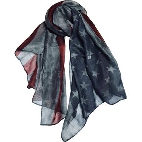 ال ار ار اتش وشاح بتصميم العلم الامريكي العتيق الباهت / وشاح احمر وابيض وازرق / وشاح الرابع من يوليو / وشاح فينتاج / فريق الولايات المتحدة الامريكية/العلم الامريكي/هدية لها in Kuwait