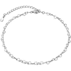 Suplight 925 Sterling Silver A-Z Initial Heart Anklets, Dainty Ankle Bracelets Beach Jewelry for Women Girls (with Gift Box)