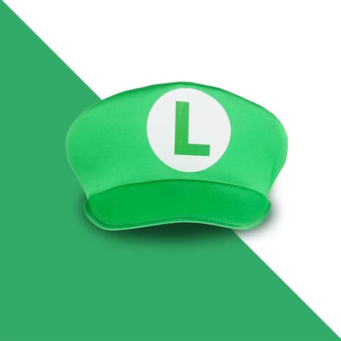 Luhiew Plumber Costume Suit, Red and Green Hat, Costume Props Fake Eyebrows and Mustache in Kuwait