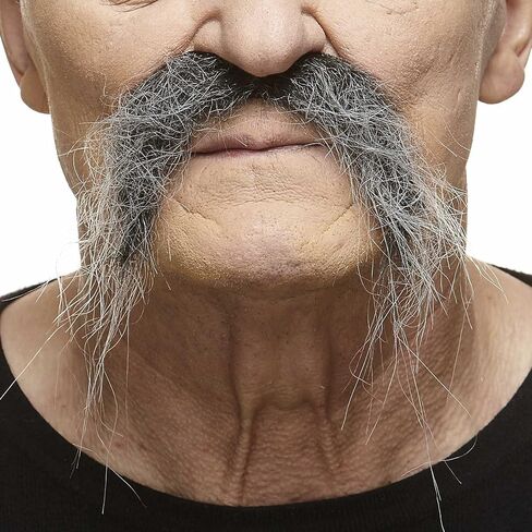 Mustaches Self Adhesive Fake Mustache, Novelty, Realistic Fu Manchu False Facial Hair, Costume Accessory for Adults, Black Color in Kuwait