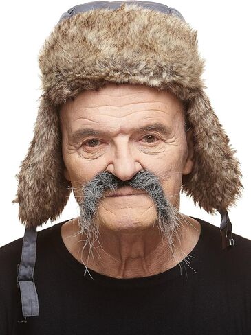 Mustaches Self Adhesive Fake Mustache, Novelty, Realistic Fu Manchu False Facial Hair, Costume Accessory for Adults, Black Color in Kuwait