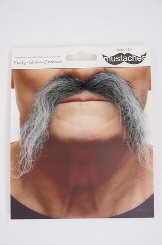 Mustaches Self Adhesive Fake Mustache, Novelty, Realistic Fu Manchu False Facial Hair, Costume Accessory for Adults, Black Color in Kuwait