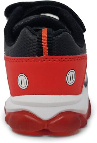 Disney Mickey Mouse Boy's Lighted Athletic Sneaker Light Up Shoes Children W/Adjustable Strap (Toddler, Little Kid), Black/Red in Kuwait
