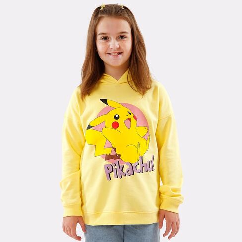 Pokemon Girls Hoodie | Pikachu Hoodie | Girls Yellow Hoodie | Ages 5 To 12 Years in Saudi Arabia