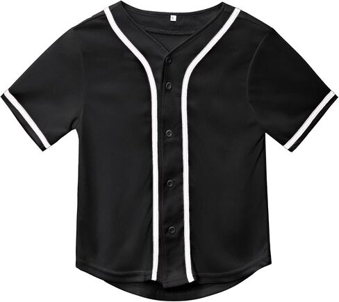 Kids Baseball Jersey Boys Button Down Shirt Short Sleeve Hip Hop Personalized Sports Uniforms for Girls in Saudi Arabia