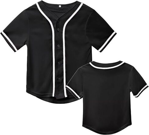Kids Baseball Jersey Boys Button Down Shirt Short Sleeve Hip Hop Personalized Sports Uniforms for Girls in Saudi Arabia