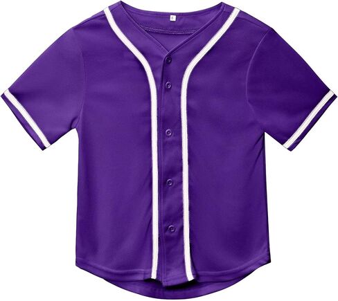 Kids Baseball Jersey Boys Button Down Shirt Short Sleeve Hip Hop Personalized Sports Uniforms for Girls in Saudi Arabia