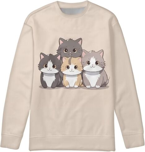 سويت شيرت Upetstory للأطفال الصغار والبنات والأولاد بلوفر بأكمام طويلة مقاس S-XL in Kuwait