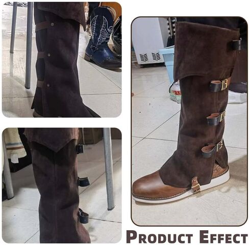 DEGPUM Pirate Boots Covers Renaissance Boot Covers Medieval Boot Covers Medieval Renaissance Steampunk Boots Covers Costume Boots Covers Knight Boot Covers for Halloween Costume Cosplay (Brown) in Saudi Arabia