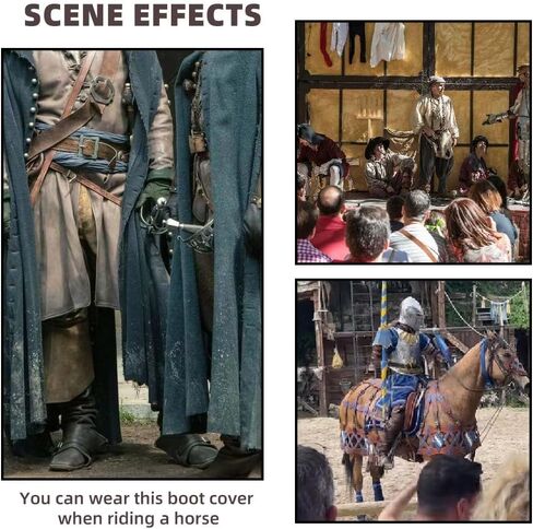 DEGPUM Pirate Boots Covers Renaissance Boot Covers Medieval Boot Covers Medieval Renaissance Steampunk Boots Covers Costume Boots Covers Knight Boot Covers for Halloween Costume Cosplay (Brown) in Saudi Arabia