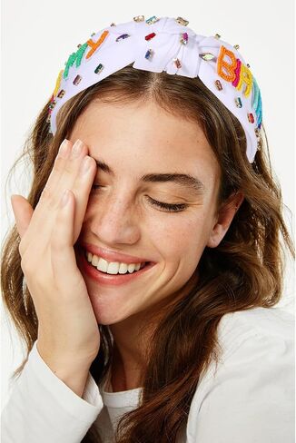 Birthday Headband for Women Beaded It’s My Birthday Knotted Headband Embellished Rhinestone Crystal Top Knot Headband Birthday Crown Hair Accessories Party Decorations Gifts (Birthday Queen 1) in Saudi Arabia
