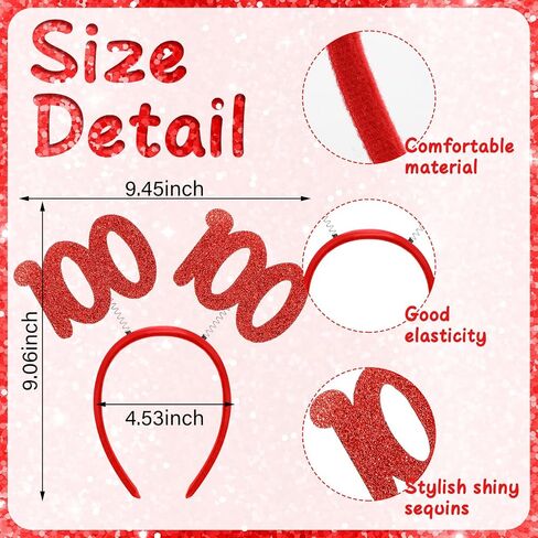 Riceshoot 36 Pcs 100th Day of School Headbands Glittered Bopper Headband for Kids Teacher 100th Day of School Celebration Party Decorations in Saudi Arabia