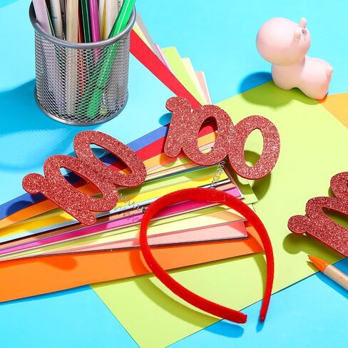 Riceshoot 36 Pcs 100th Day of School Headbands Glittered Bopper Headband for Kids Teacher 100th Day of School Celebration Party Decorations in Saudi Arabia