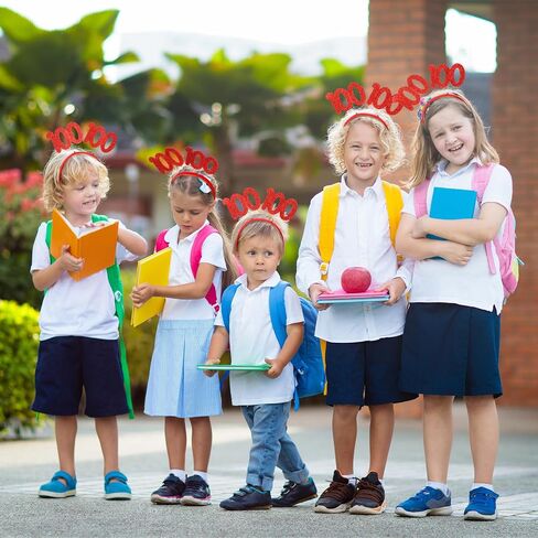 Riceshoot 36 Pcs 100th Day of School Headbands Glittered Bopper Headband for Kids Teacher 100th Day of School Celebration Party Decorations in Saudi Arabia