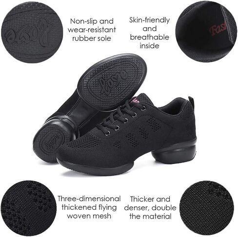 CERYTHRINA Women's Jazz Shoes Lace-up Sneakers Modern Dance Shoes Platform Walking Dance Shoes in Kuwait