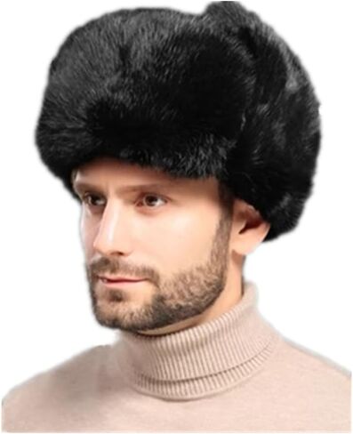 الصياد قبعة الرجال الروسية Ushanka قبعة فرو الأرنب الصناعي الطيار إيرفلاب قبعة يندبروف قبعة لفصل الشتاء الصيد التزلج in Kuwait