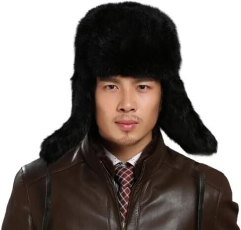 الصياد قبعة الرجال الروسية Ushanka قبعة فرو الأرنب الصناعي الطيار إيرفلاب قبعة يندبروف قبعة لفصل الشتاء الصيد التزلج in Kuwait
