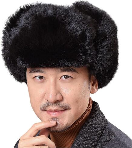 الصياد قبعة الرجال الروسية Ushanka قبعة فرو الأرنب الصناعي الطيار إيرفلاب قبعة يندبروف قبعة لفصل الشتاء الصيد التزلج in Kuwait