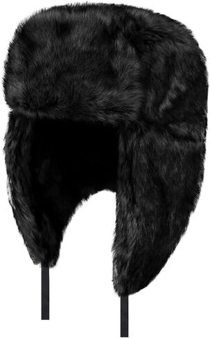 PENINSULA الحب فو الفراء الصياد قبعة الشتاء الروسية Ushanka قبعة سميكة الدافئة قبعة الصيد إيرفلاب الصوف جندي قبعة للرجال in Kuwait