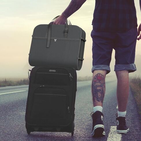 حقيبة ملابس شديدة التحمل مقاس 50 بوصة للبدلة مع 4 جيوب وحقيبة أحذية واحدة، حقائب ملابس أكسفورد متينة لتعليق الملابس للسفر والتخزين، حقيبة سفر مضادة للماء مع أبازيم ومقبض قابل للتعديل in Kuwait