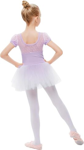 LIONJIE Girls Ballet Leotards Tutu Dance Dress Short Puff Sleeve Sweetheart Dancewear Ballerina 3-12Y in Saudi Arabia