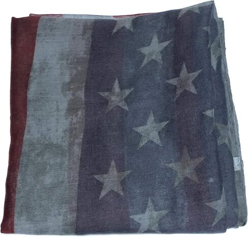 ال ار ار اتش وشاح بتصميم العلم الامريكي العتيق الباهت / وشاح احمر وابيض وازرق / وشاح الرابع من يوليو / وشاح فينتاج / فريق الولايات المتحدة الامريكية/العلم الامريكي/هدية لها in Kuwait