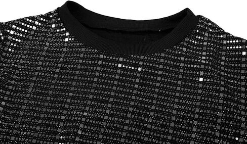 2 Piece Night Clubwear Outfits for Women Long Sleeve Top and Metallic Shiny Pants Glitter Clubwear in Kuwait