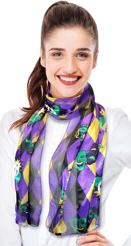 CBC Crown Mardi Gras Scarf Fleur De Lis Scarf in Saudi Arabia