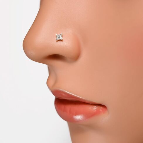 مسمار أنف من الألماس على شكل أميرة مع 8 مم ملولب داخليًا من الذهب الأصفر عيار 14 قيراط بالإضافة إلى خاتم لابريت مونرو in Kuwait