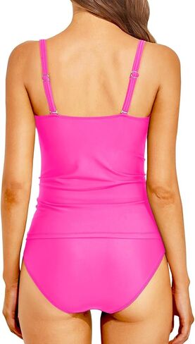 Holipick Women's Strapless Tankini Tummy Control Two Piece Bathing Suits Twist Bandeau Swimsuit with High Waist Bottoms in Saudi Arabia