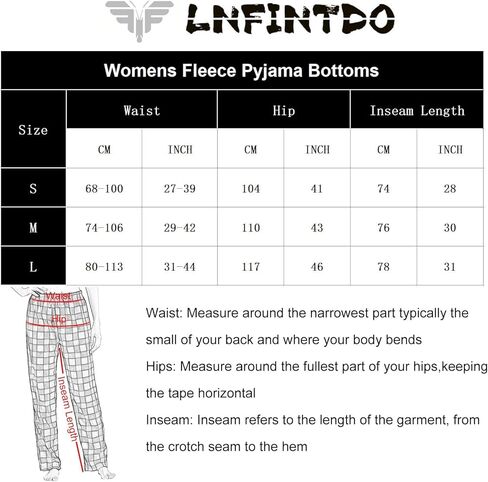 LNFINTDO عيد الميلاد منقوشة الصوف بنطلون بيجاما للنساء مريح بنطلون طويل وواسع الفانيلا النوم بانت ملابس خاصة الرباط Pj قيعان in Saudi Arabia