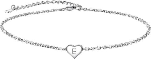 Suplight 925 Sterling Silver A-Z Initial Heart Anklets, Dainty Ankle Bracelets Beach Jewelry for Women Girls (with Gift Box) in Kuwait
