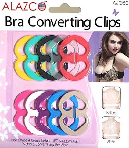 الازكو 10 قطع من مشابك حزام حمالة الصدر لاخفاء الاشرطة تخلق انقساما اضافة حجم كامل للكوب in Kuwait