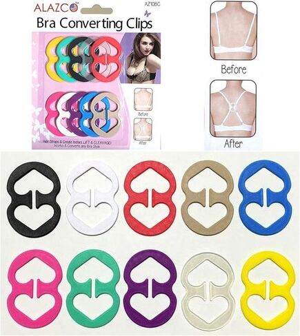 الازكو 10 قطع من مشابك حزام حمالة الصدر لاخفاء الاشرطة تخلق انقساما اضافة حجم كامل للكوب in Kuwait