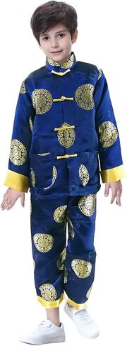 Bitablue Boys Chinese Brocade Happiness and Longevity Matching Set in Kuwait