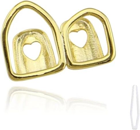 18K gold grills for teeth Gold Grillz for Top & bottom Teeth grillz,grillz your teeth Hip Hop Mouth Grills,Diamond shinny, 18K Solid Gold Plated Grillz, Mouth Grillz, Males & Females in Saudi Arabia