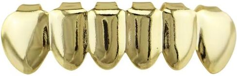 18K gold grills for teeth Gold Grillz for Top & bottom Teeth grillz,grillz your teeth Hip Hop Mouth Grills,Diamond shinny, 18K Solid Gold Plated Grillz, Mouth Grillz, Males & Females in Saudi Arabia