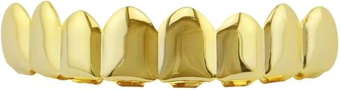 18K gold grills for teeth Gold Grillz for Top & bottom Teeth grillz,grillz your teeth Hip Hop Mouth Grills,Diamond shinny, 18K Solid Gold Plated Grillz, Mouth Grillz, Males & Females in Saudi Arabia