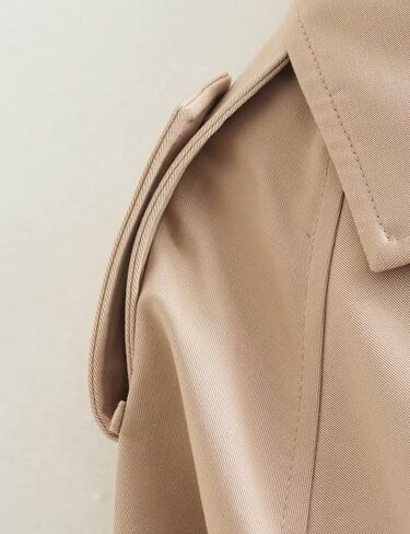 Perbai Women's Casual Lapel Double Breasted Trench Jacket Cropped Pea Coat Outwear with Belt in Kuwait