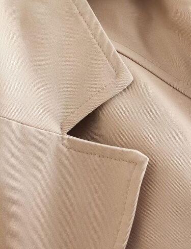 Perbai Women's Casual Lapel Double Breasted Trench Jacket Cropped Pea Coat Outwear with Belt in Kuwait