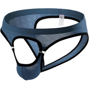 Golirsteca Mens Open Front Jockstrap Low Waist Button Closure Triangle Briefs Underwear Underpanties in Saudi Arabia