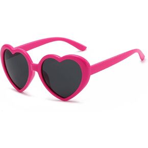 Gleyemor Kids Polarized Heart Shaped Sunglasses for Little Girls Age 3-8