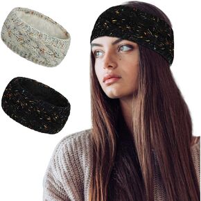 Styla Hair Ear Muffs الشتاء النساء متماسكة عصابات الرأس الدافئة الناعمة سميكة الصوف مبطنة تدفئة الأذن للنساء عقال 2pk الشتاء عصابات الرأس للنساء (الوردي الأرجواني) in Kuwait
