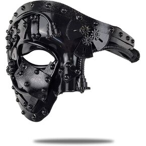 Erythem Steampunk Metal Cyborg Venetian Mask Steampunk Half Face Masquerade Mask For Halloween Costume Phantom Of The Opera in Kuwait