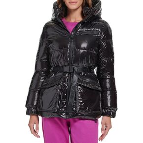 سترة رياضية منتفخة للنساء من DKNY مع جيوب، أسود، مقاس X-Large in Kuwait