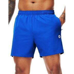 Nepest Men’s Running Athletic Shorts with Zipper Pockets 5 Inch Inseam Linerless Dry Fit Drawstring Workout Gym Shorts in Saudi Arabia