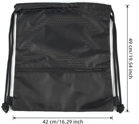 ALUSBELL Large Sports Drawstring Bag Backpack, Waterproof Draw String Bag Sackpack with Zip Pocket, Gym Drawstring Bags Swim Bag for Men Women,Orange in Kuwait