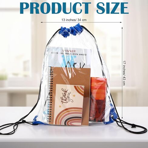 Silkfly 50 Pcs Clear Drawstring Backpacks Bulk Stadium Approved Bags for Men Women Gym Sport Colleges Event Security(Black) in Saudi Arabia