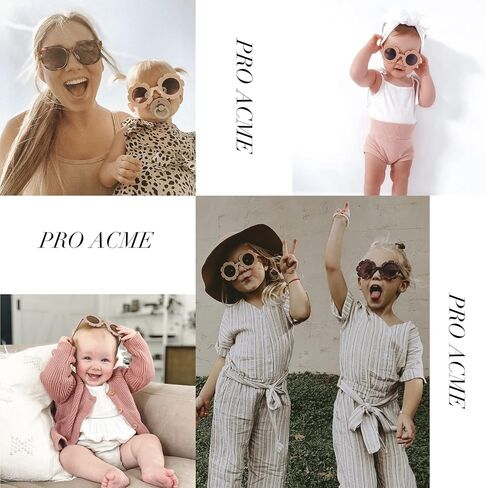 نظارات شمسية من Pro Acme على شكل زهرة مستديرة للأطفال الصغار، نظارات مستقطبة مرنة لطيفة للحماية من الأشعة فوق البنفسجية 400 للأطفال والبنات والأولاد in Saudi Arabia